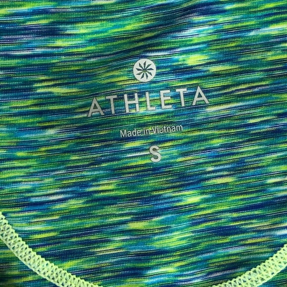 Athleta green tank top with back zipper size small - Picture 2 of 6